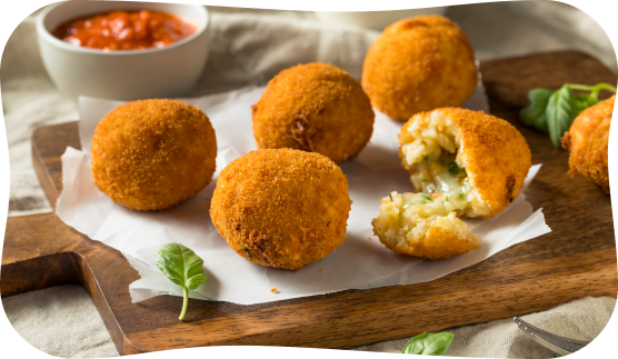 Рисовые шарики с мясным пюре