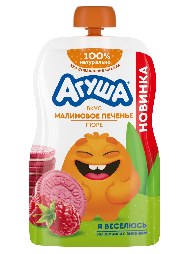 Фруктовое пюре со вкусом "Малиновое печенье"