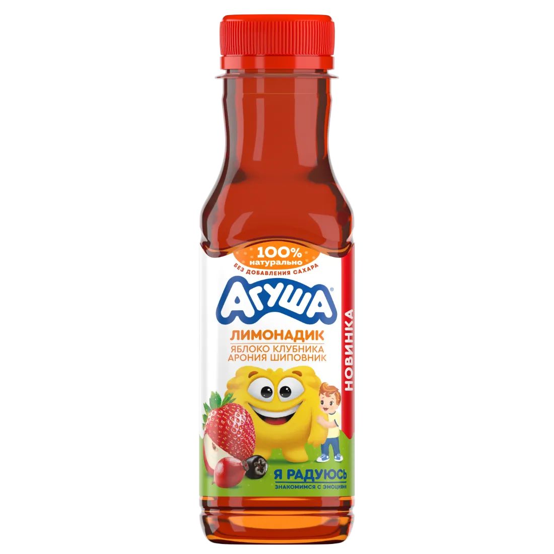 Детский лимонад из яблока, клубники, аронии и шиповника