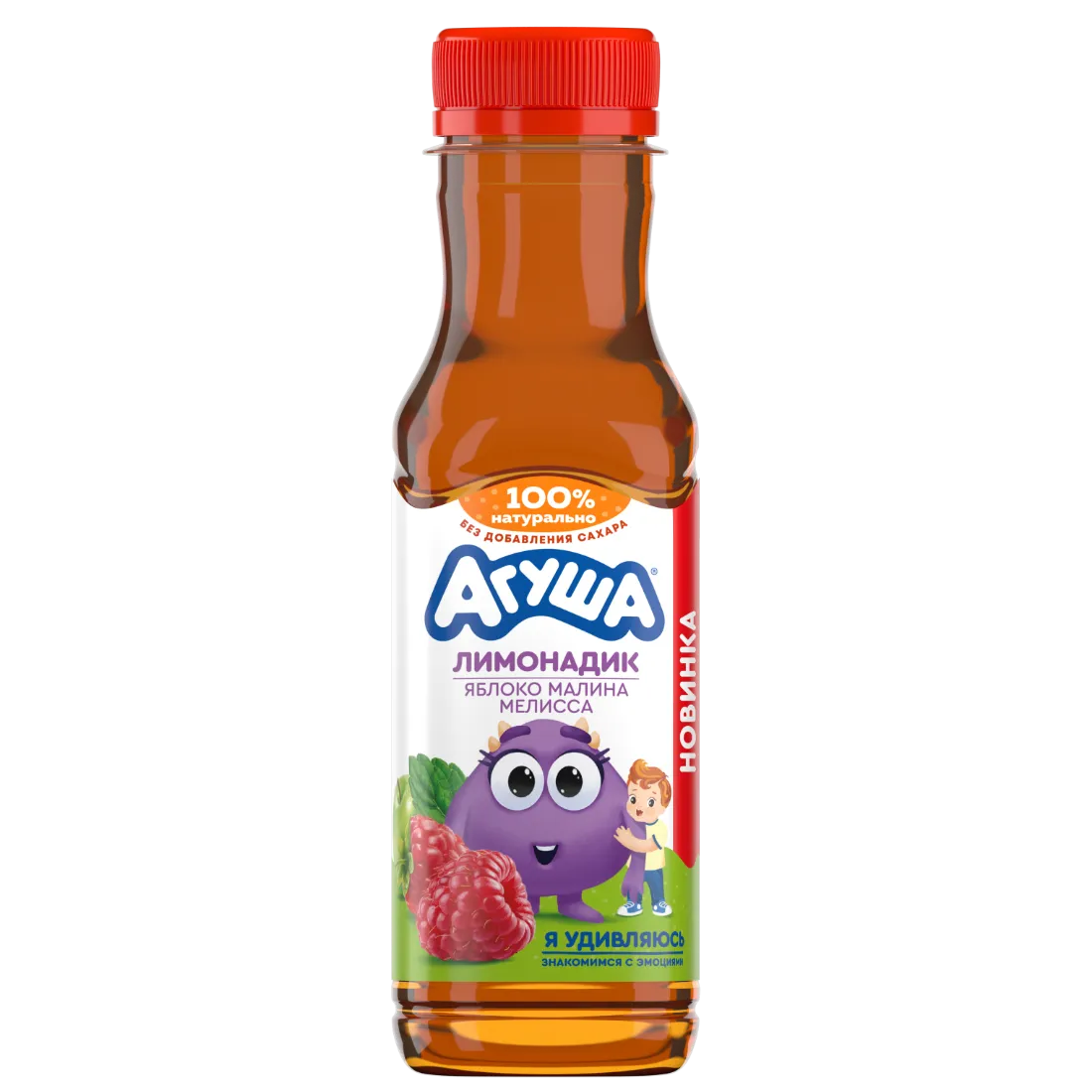Детский лимонад из яблока, малины и мелиссы
