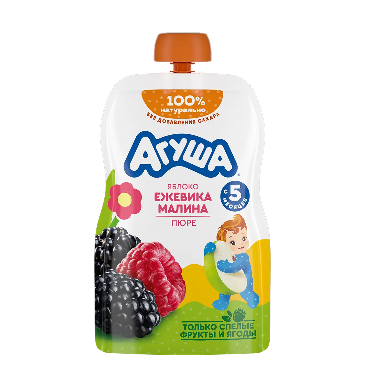 Фруктово-ягодное пюре Яблоко-ежевика-малина