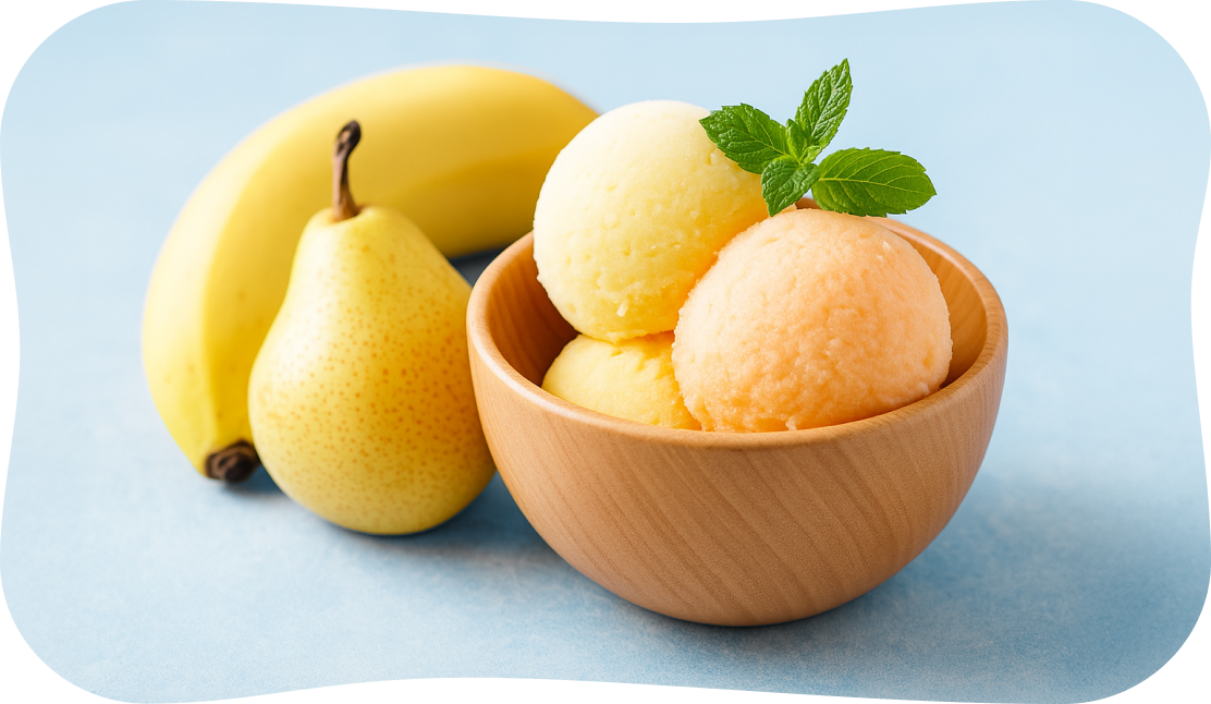 Щербет с бананом и грушей