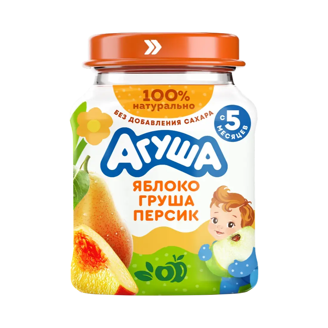 Фруктовое пюре Яблоко-груша-персик