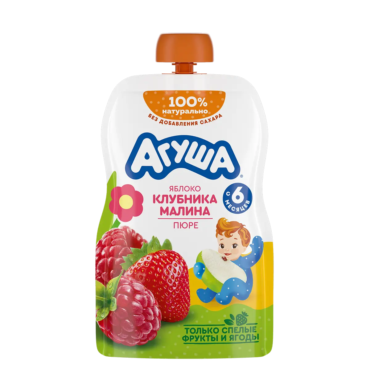 Фруктово-ягодное пюре Яблоко-клубника-малина