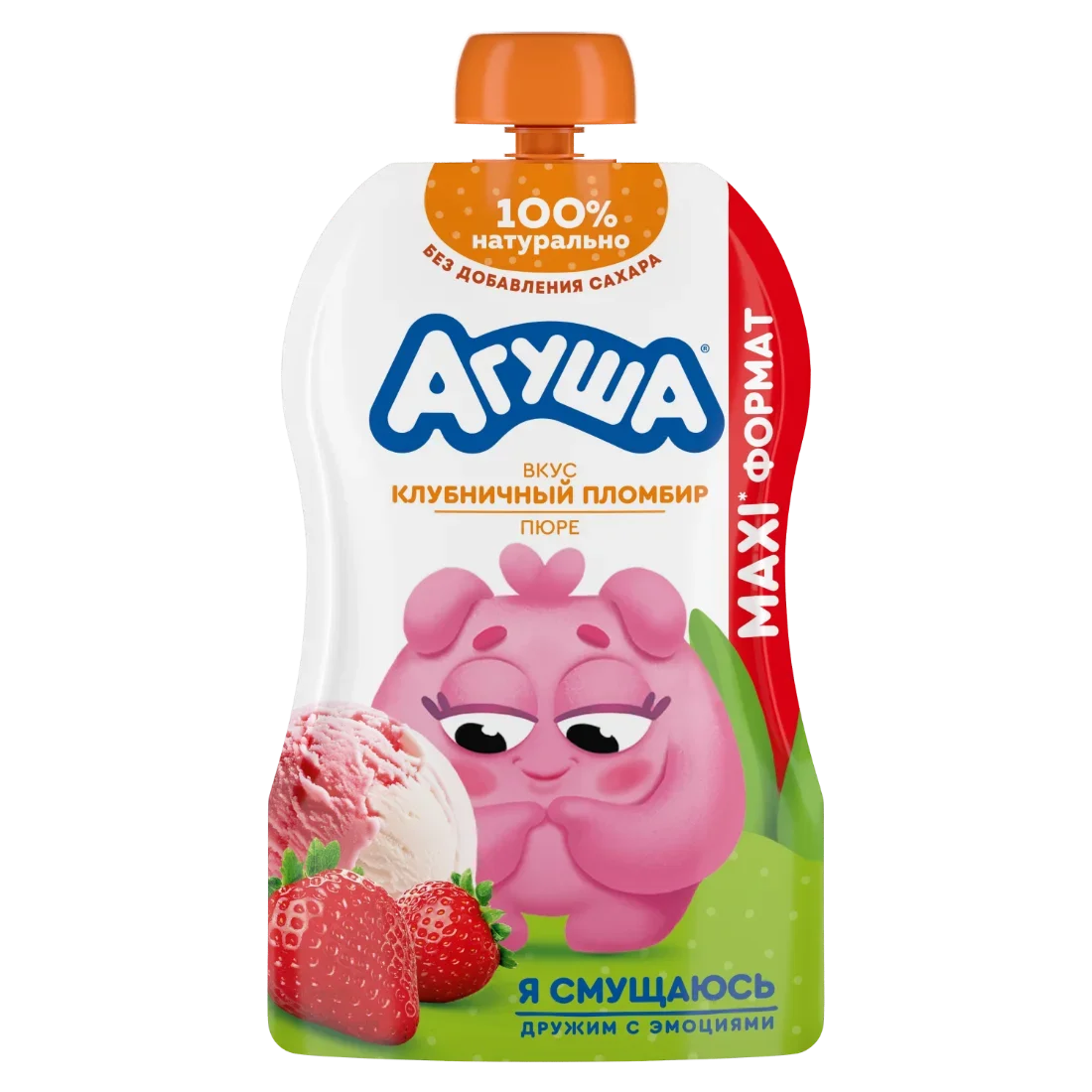 Фруктовое пюре со вкусом «Клубничный пломбир»