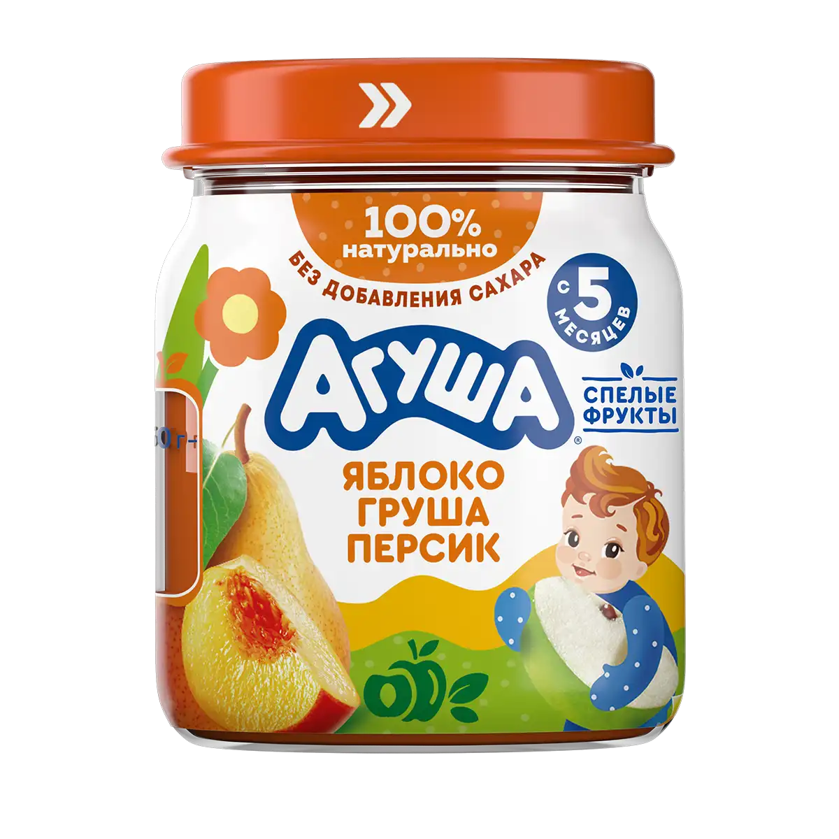 Фруктовое пюре Яблоко-груша-персик