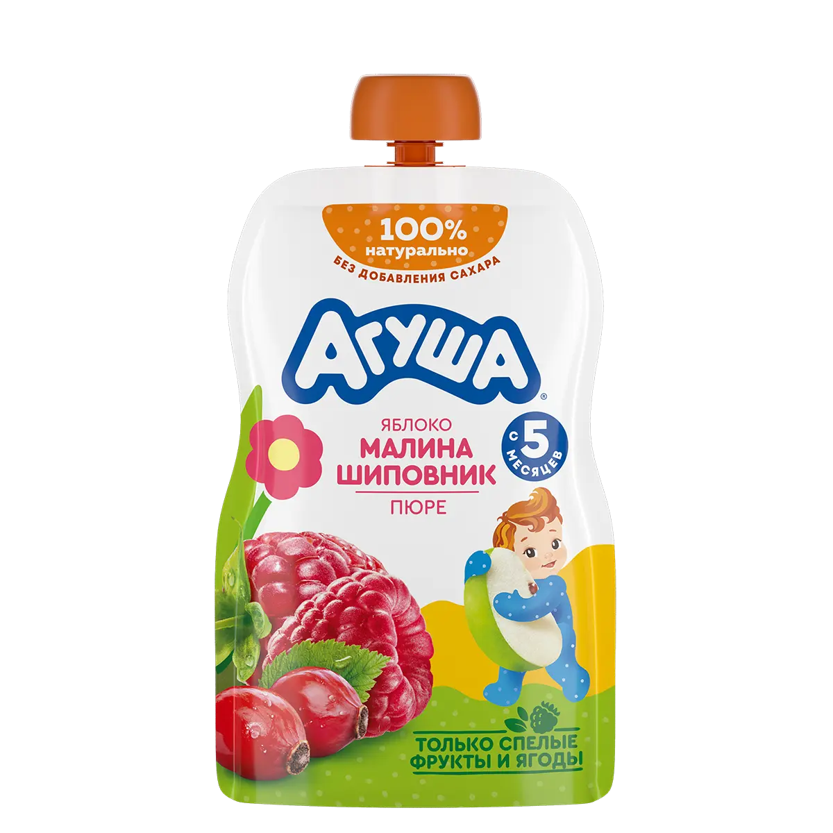 Фруктово-ягодное пюре Яблоко-малина-шиповник