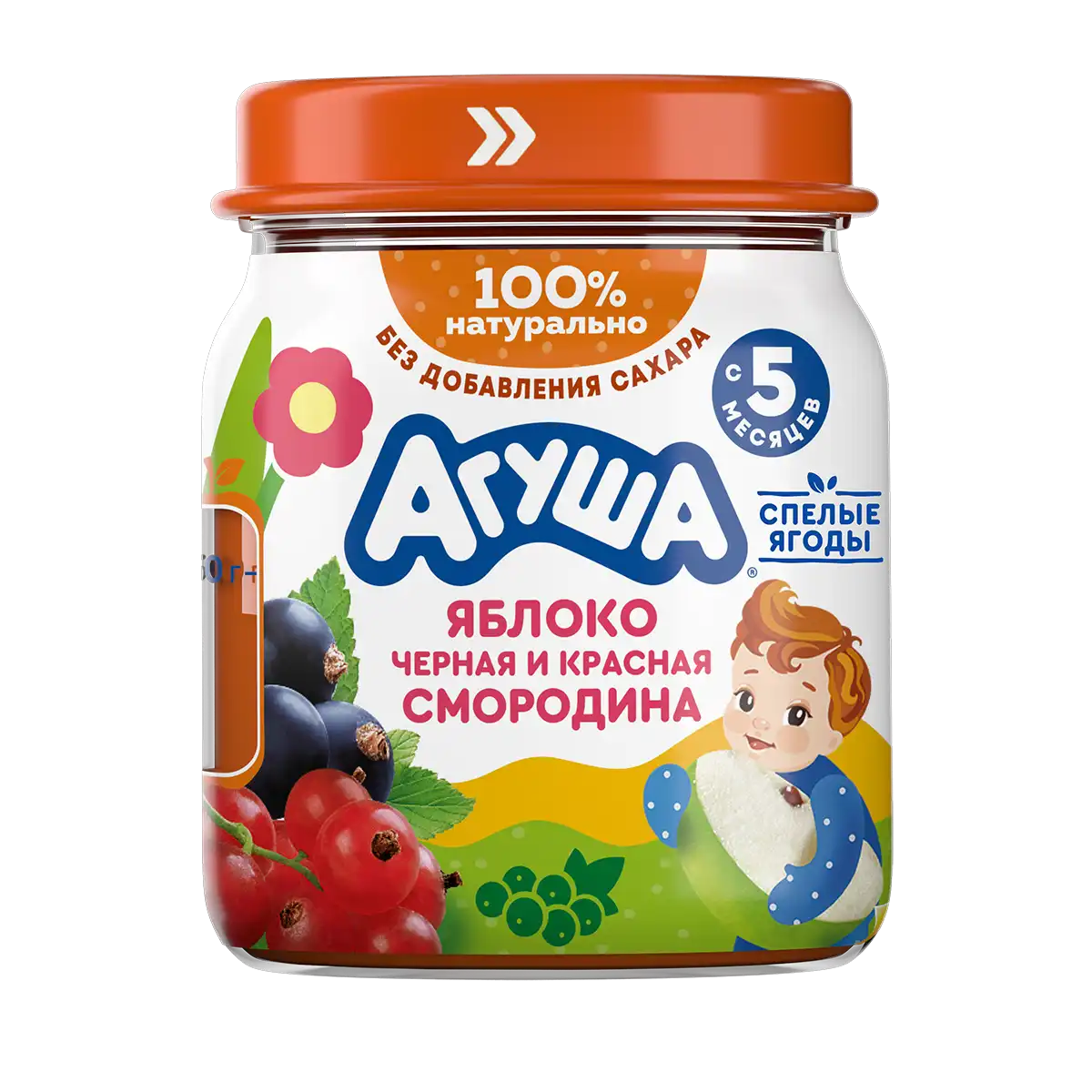 Пюре из яблока, черной и красной смородины