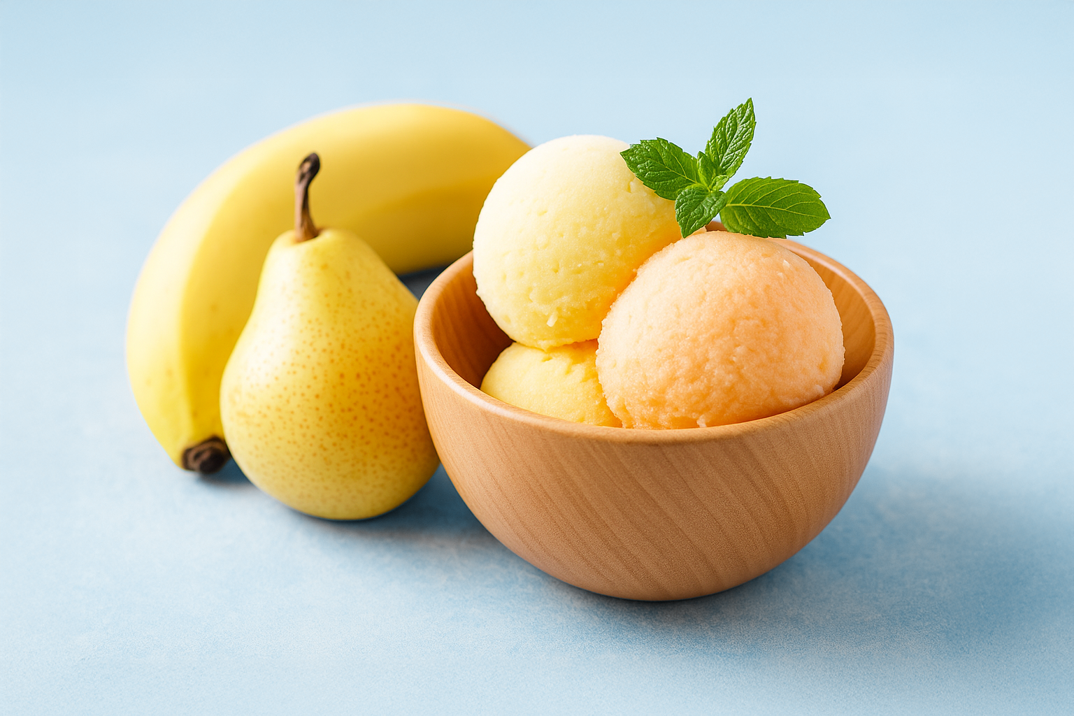 Щербет с бананом и грушей