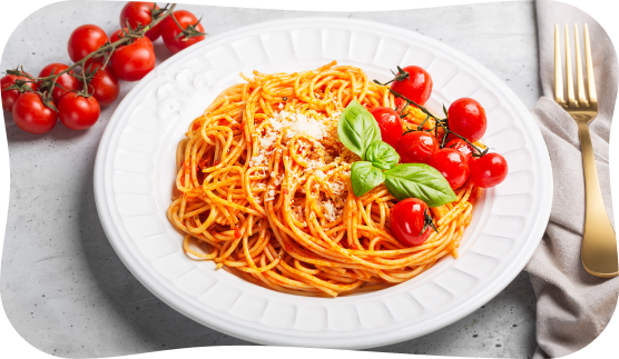 Спагетти с овощным пюре